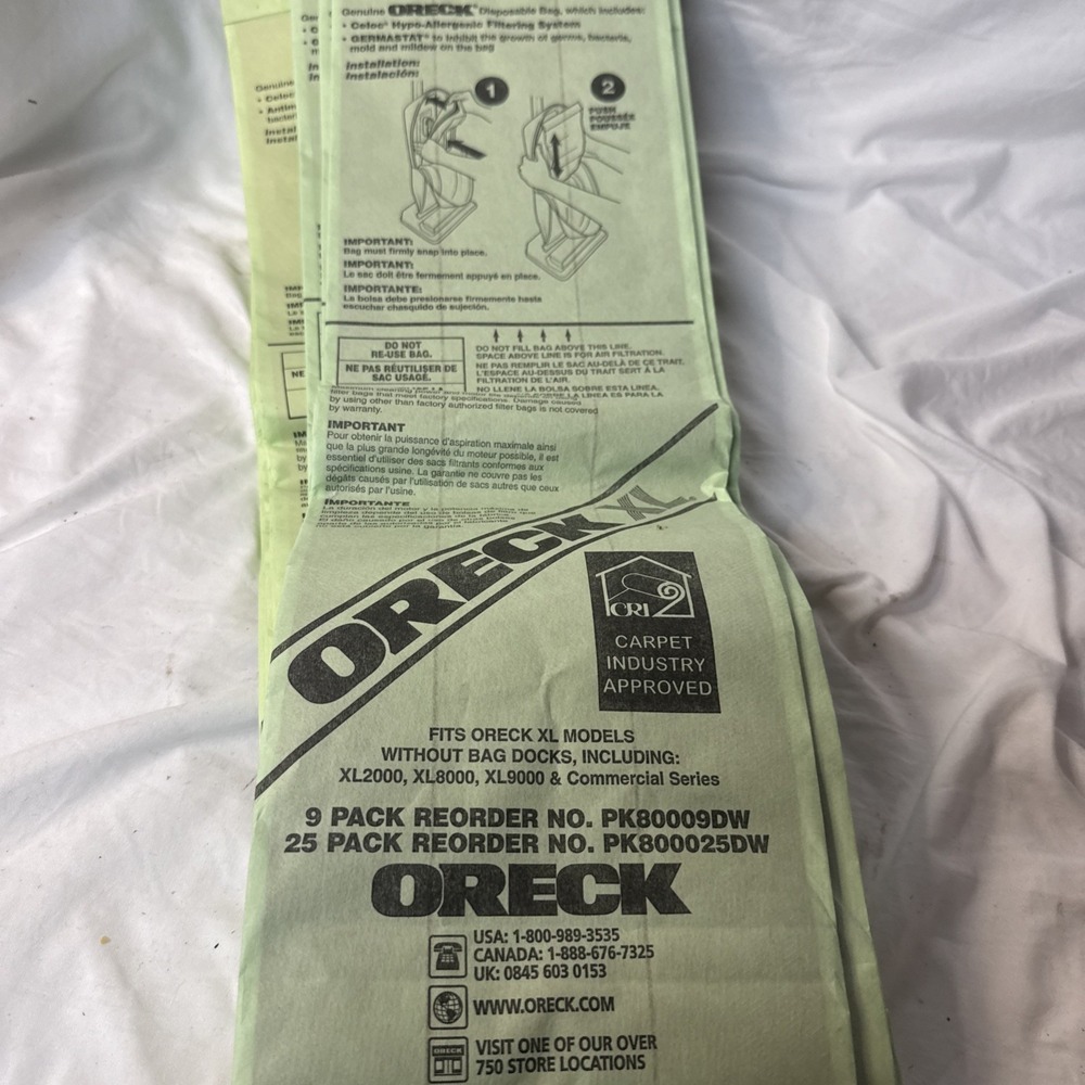 14 Celoc Hypo Allergenic Bags for Oreck XL Upright Vacuum Type Germastat